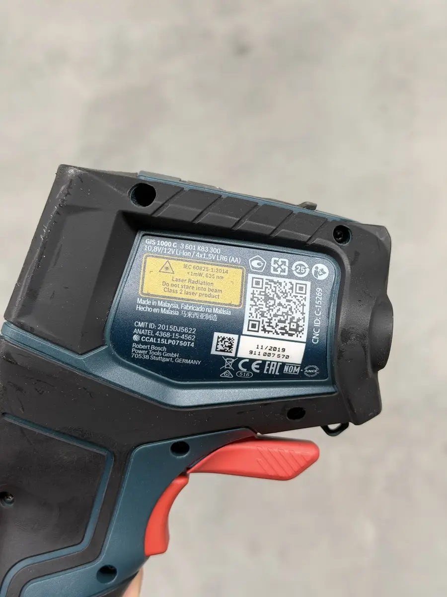 Tabliczka znamionowa termodetektora Bosch GIS 1000 C
