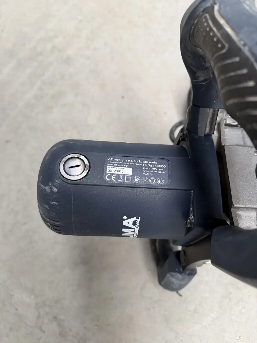 Tabliczka znamionowa mieszarki CELMA PRDa 140GEO 1200 W