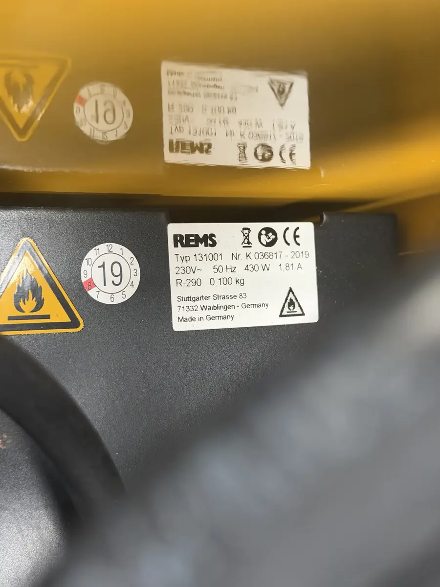 Tabliczka znamionowa REMS Frigo 2 F-Zero typ 131001 430 W R-290